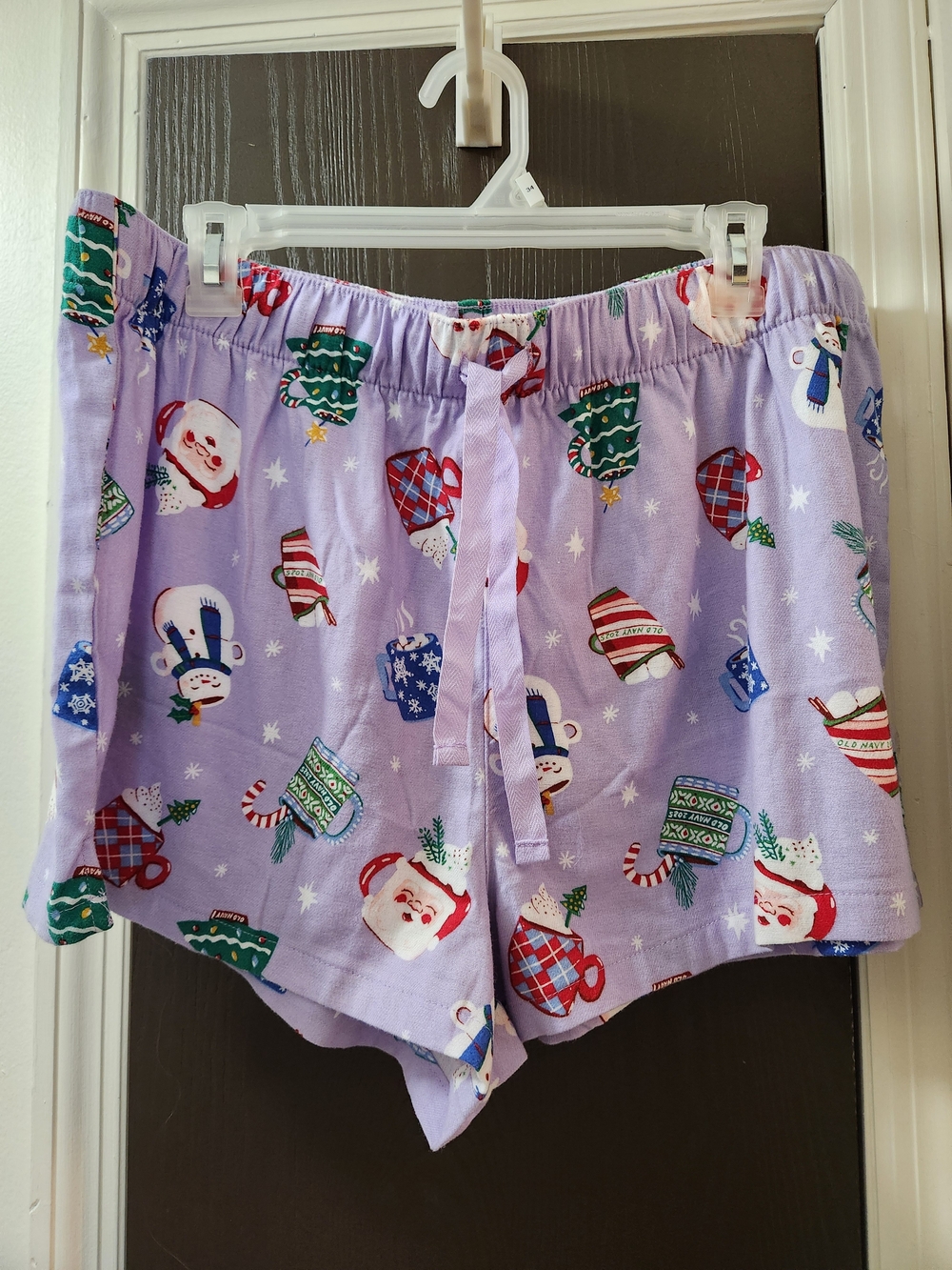 Old Navy Lavender Holiday Print Pajama Shorts